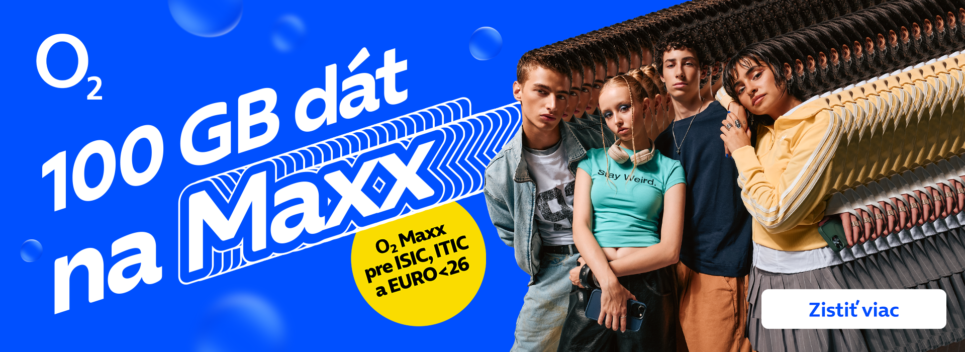 O2 Maxx pre ISIC, ITIC a EURO<26 – 100 GB dát